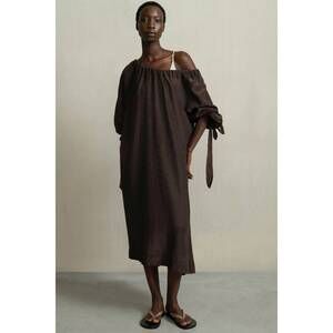 NEW HUMANOID cherin semi-sheer dress in dark brown